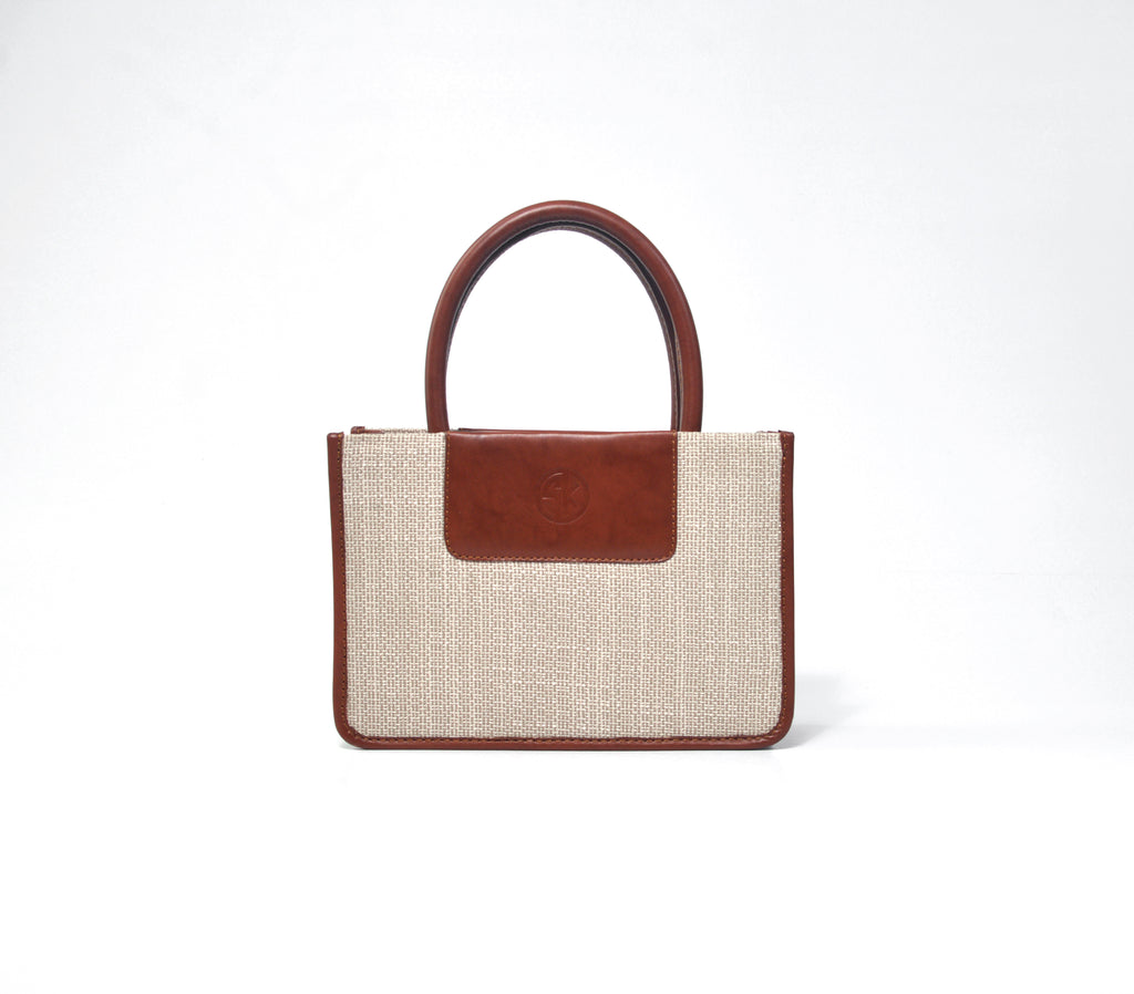 Petit sac marron et beige